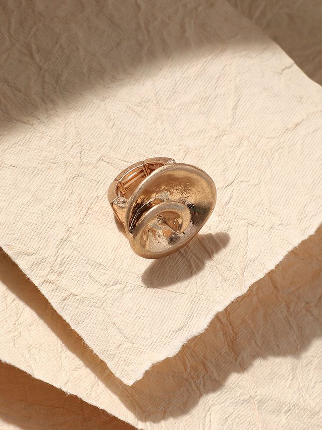 Women Rose Swirl Cocktail Ring
