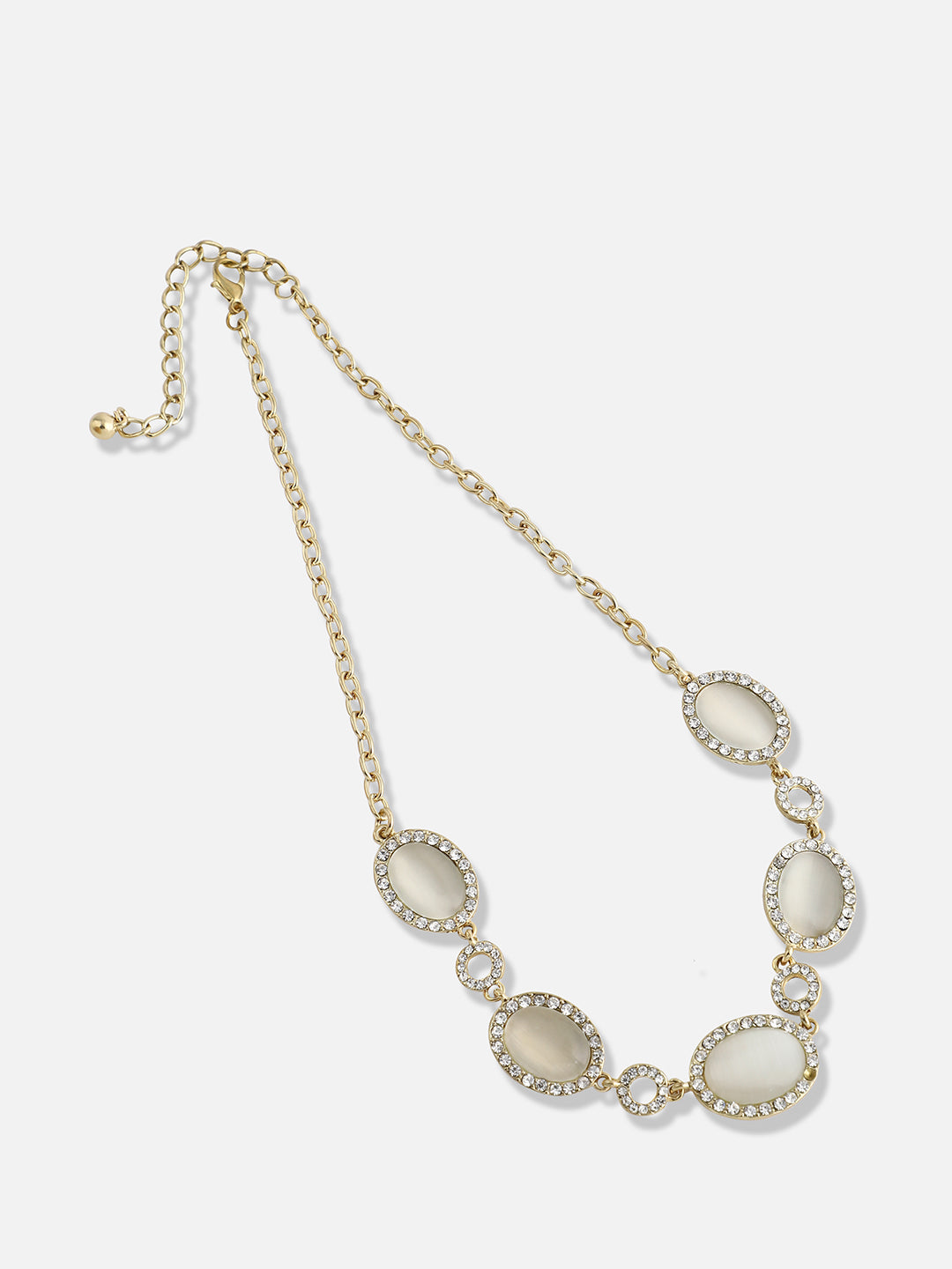Women Gold Plated Designer Stone Party Necklace
