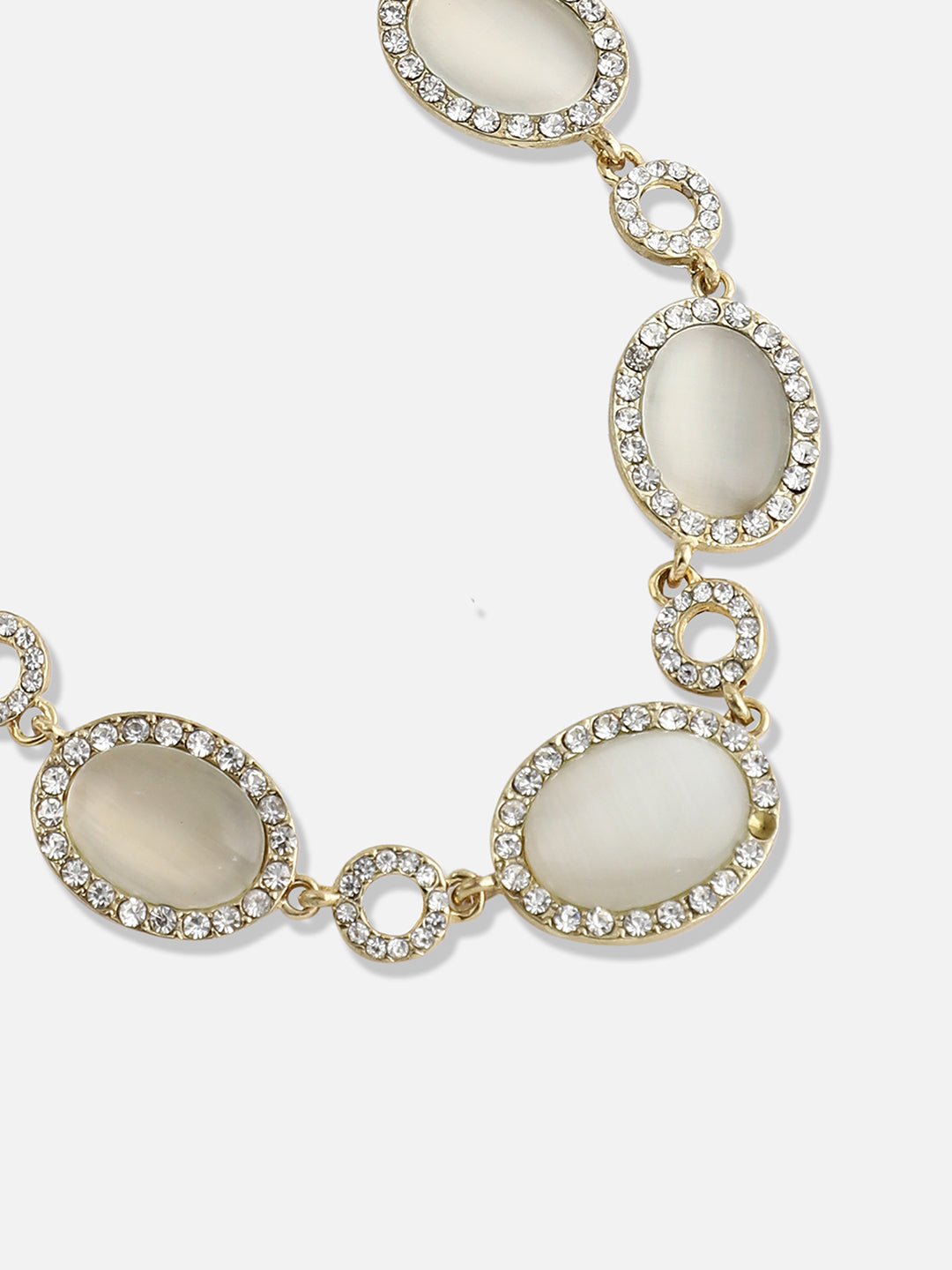 Women Gold Plated Designer Stone Party Necklace