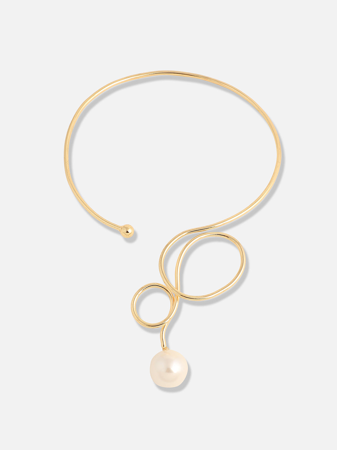 Women Gold Plated Pearls Party Necklace