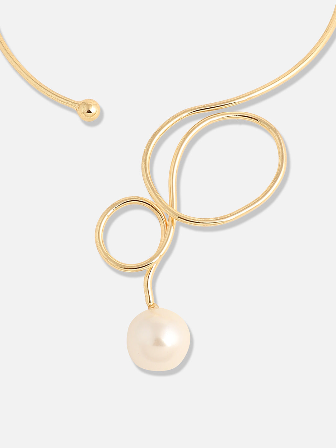 Women Gold Plated Pearls Party Necklace