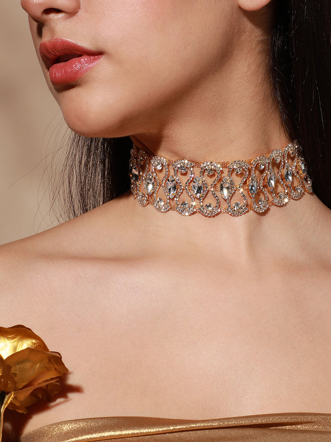 Women Gold Plated Designer Party Necklace