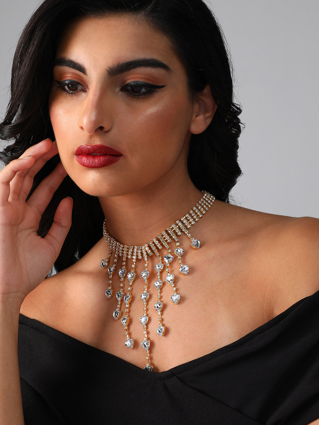 Women Silver Plated Designer Party Necklace