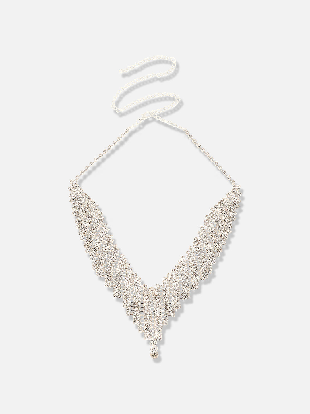Women Silver Plated Designer Party Necklace and Earring Set