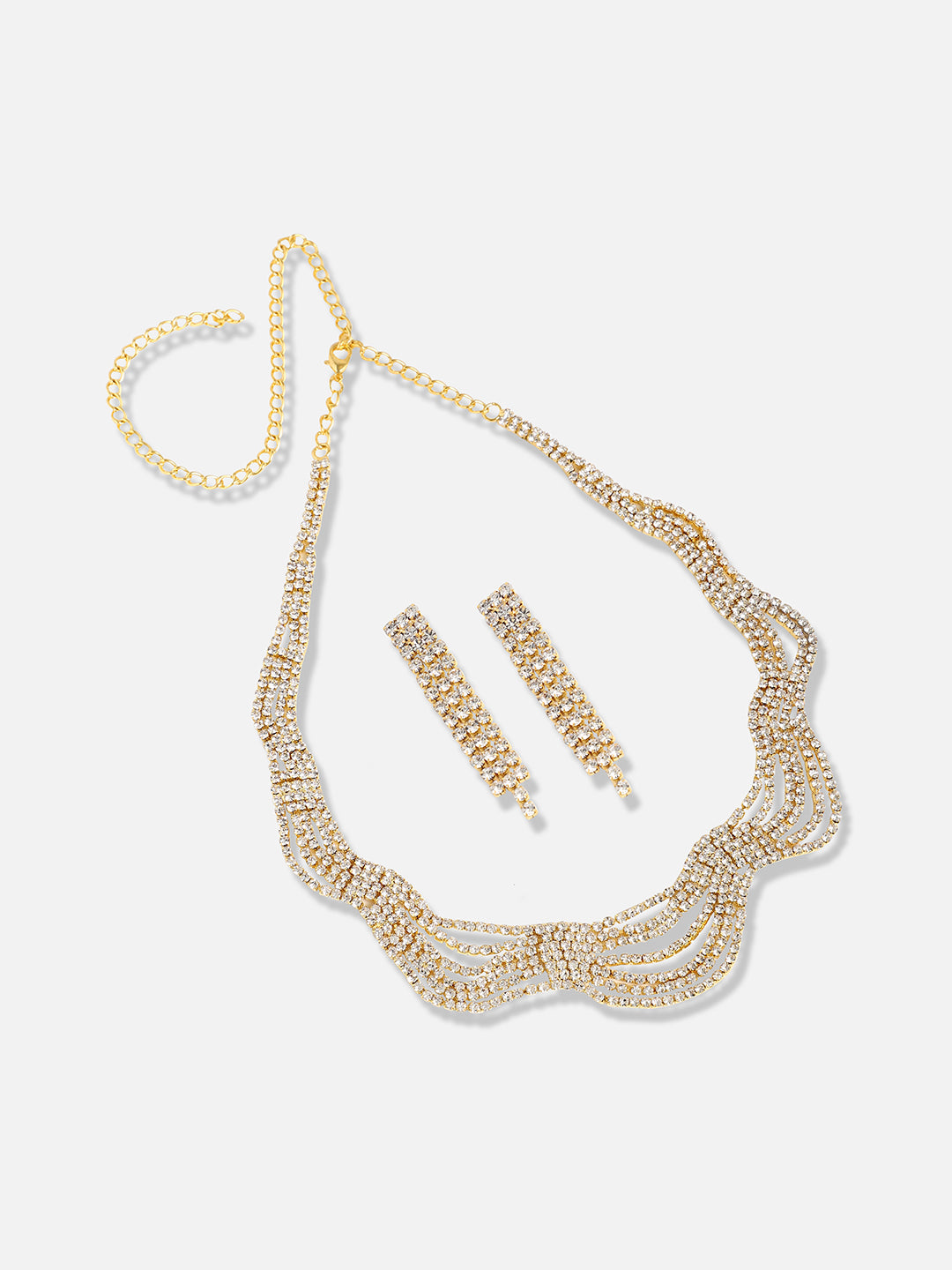 Women Silver Plated Designer Party Necklace and Earring Set
