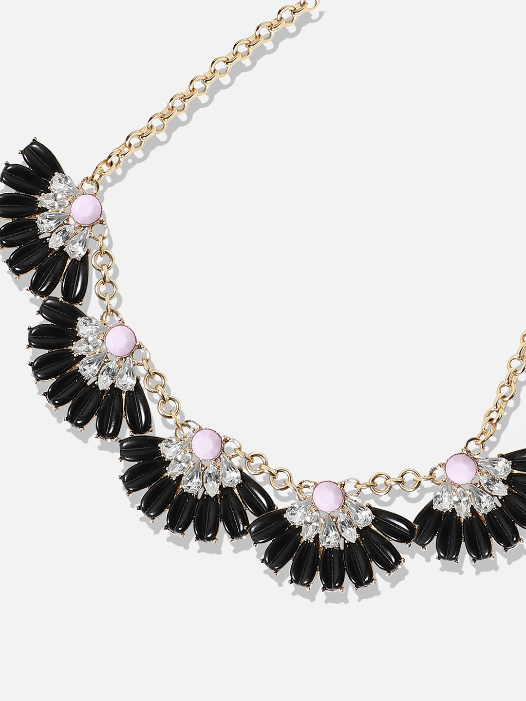Women Black acrylic crystal choker necklace