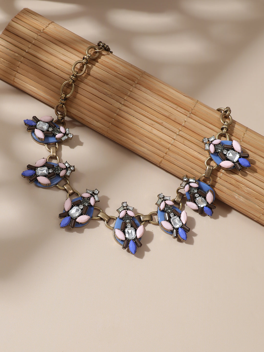 Women Blue Gold plated necklace