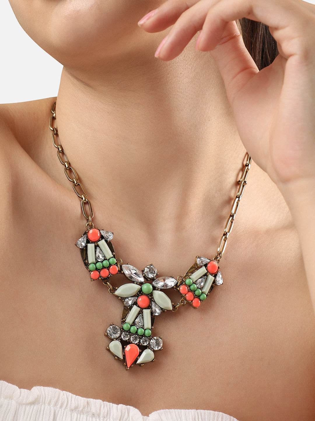 Women Pastel Colour stone necklace