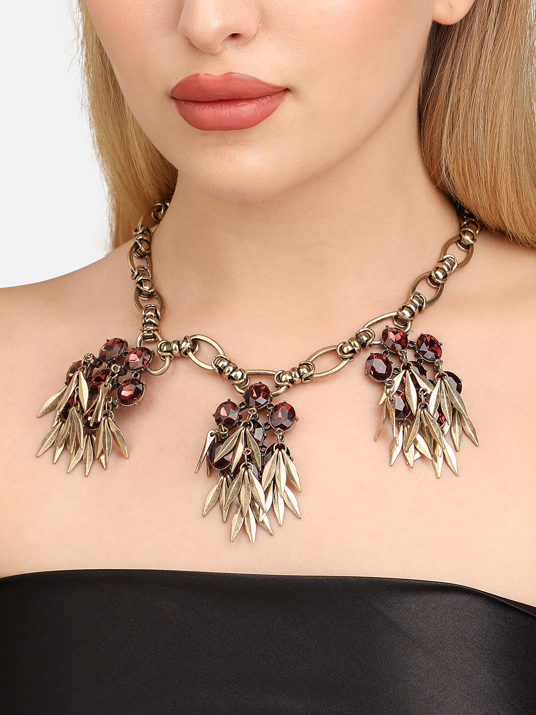 Women Black Stone choker necklace