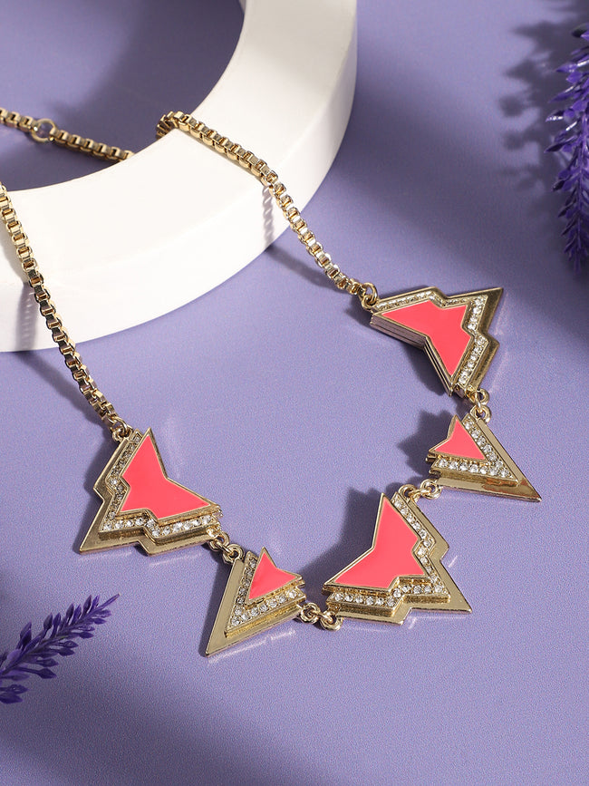 Women Pink enamelled Necklace