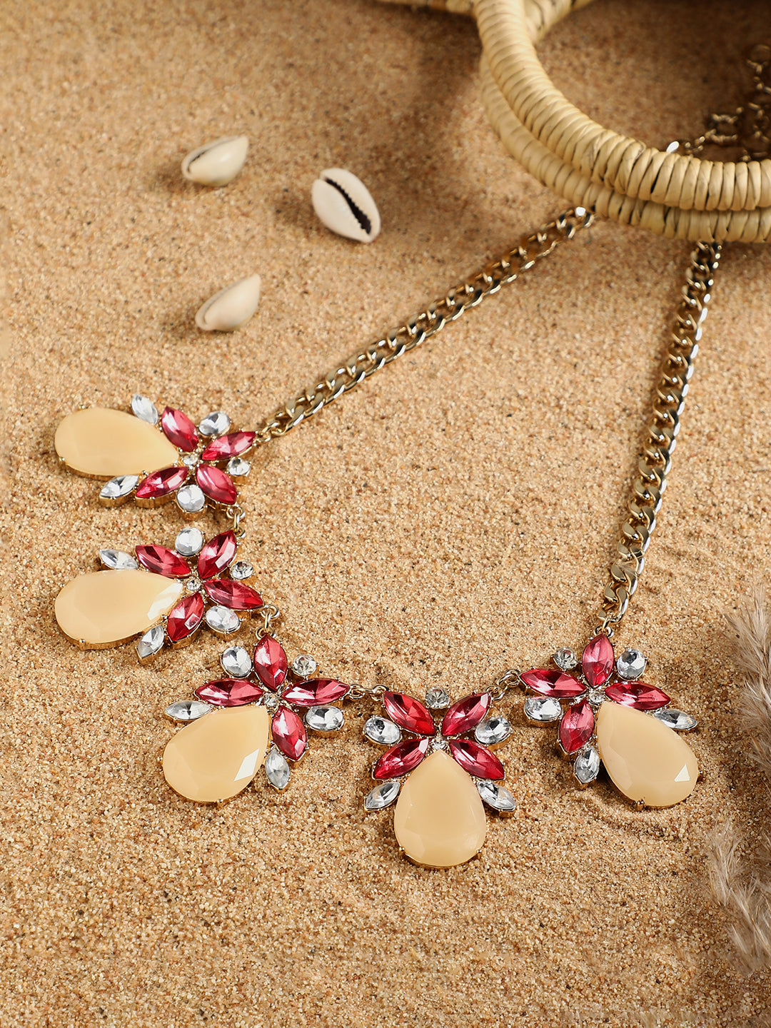 Women Multi-colour acrylic crystal necklace
