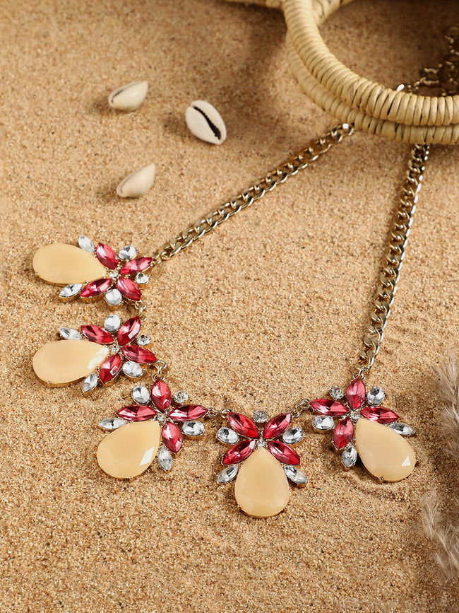 Women Multi-colour acrylic crystal necklace