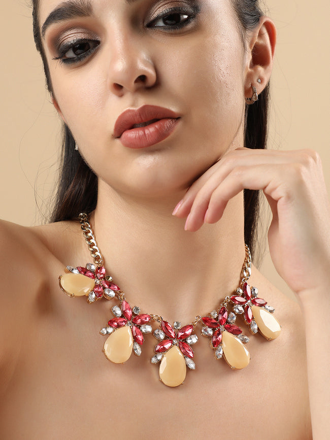 Women Multi-colour acrylic crystal necklace