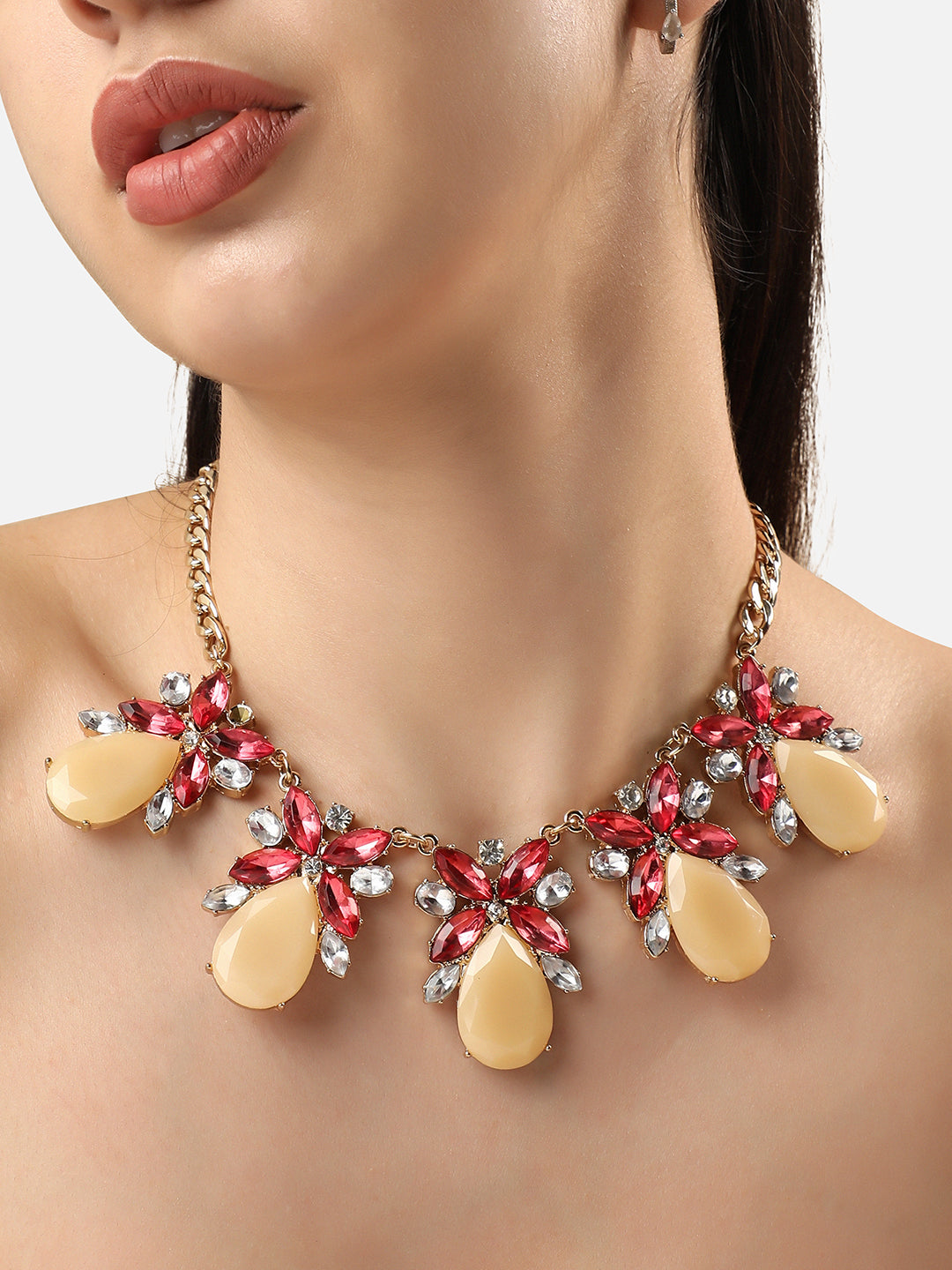 Women Multi-colour acrylic crystal necklace