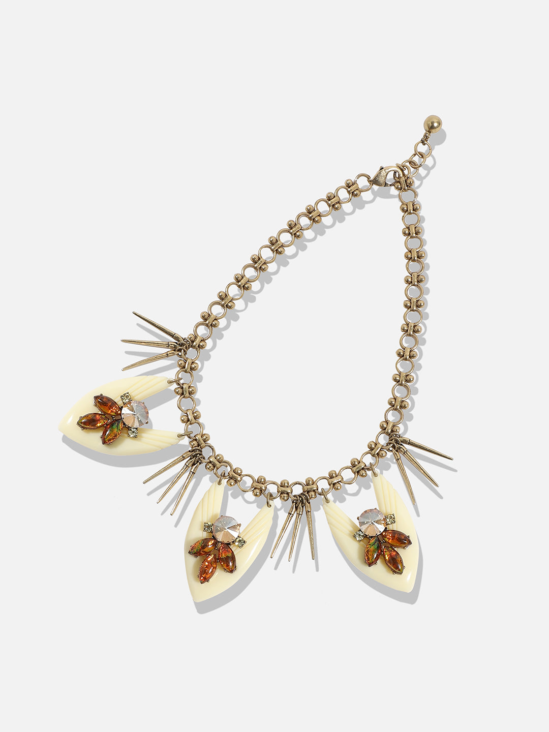 Women Cream acrylic crystal necklace