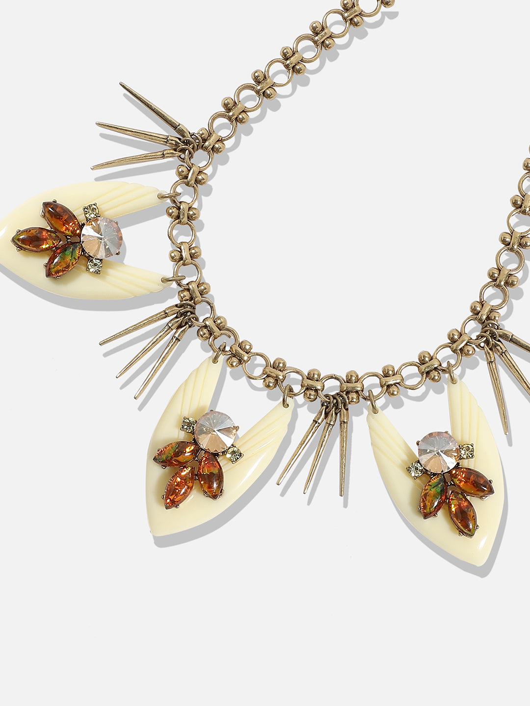 Women Cream acrylic crystal necklace