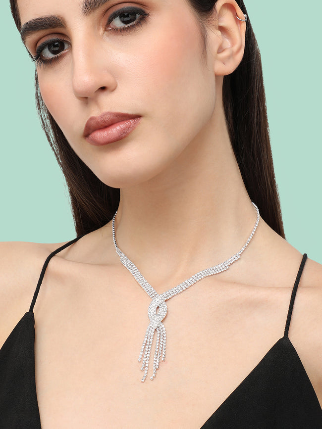Women Gold Plated Designer Stone Party Necklace