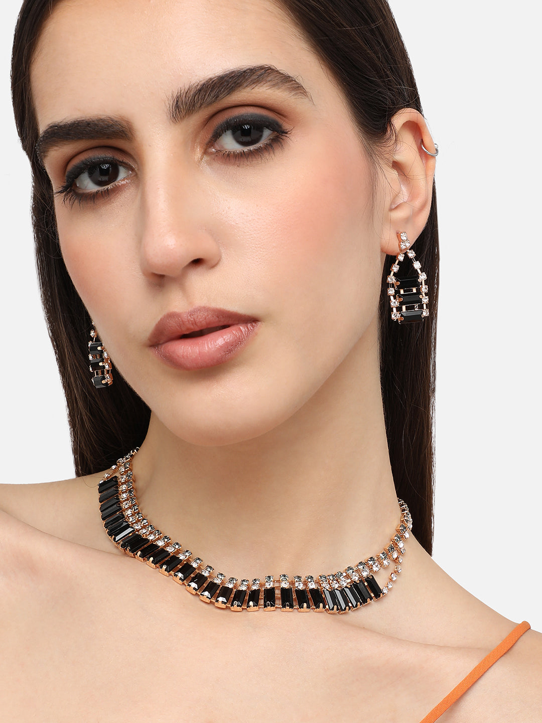 Women Silver Plated Designer Stone Casual Necklace