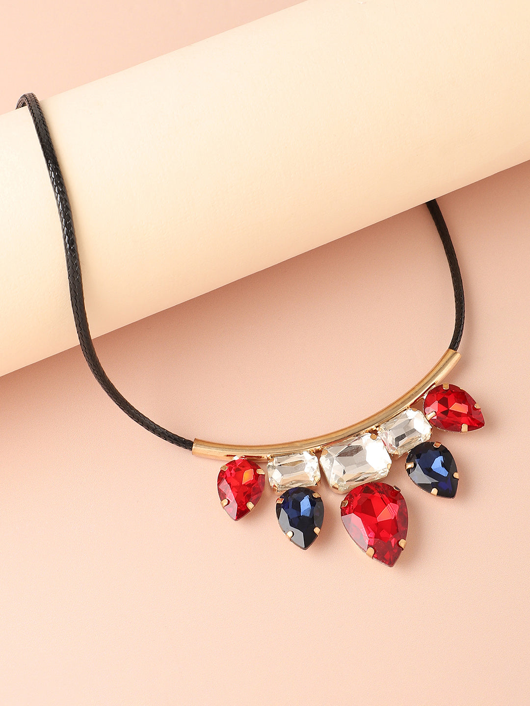 Women Silver Plated Designer Stone Casual Necklace
