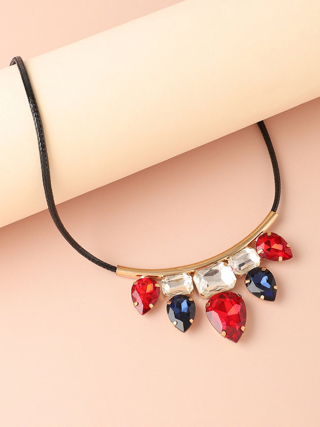 Women Silver Plated Designer Stone Casual Necklace