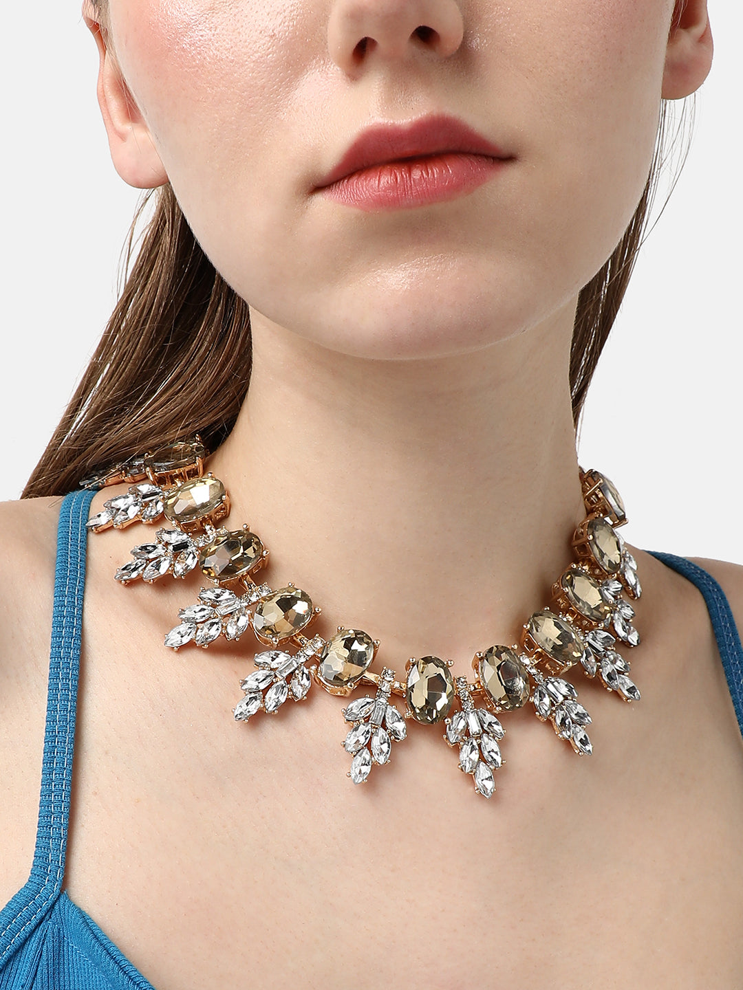 Women Gold Plated Designer Party Necklace