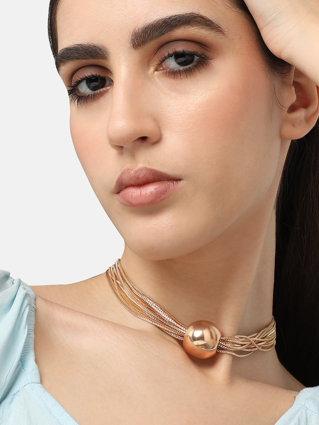 Women Gold Plated Pearls Casual Necklace