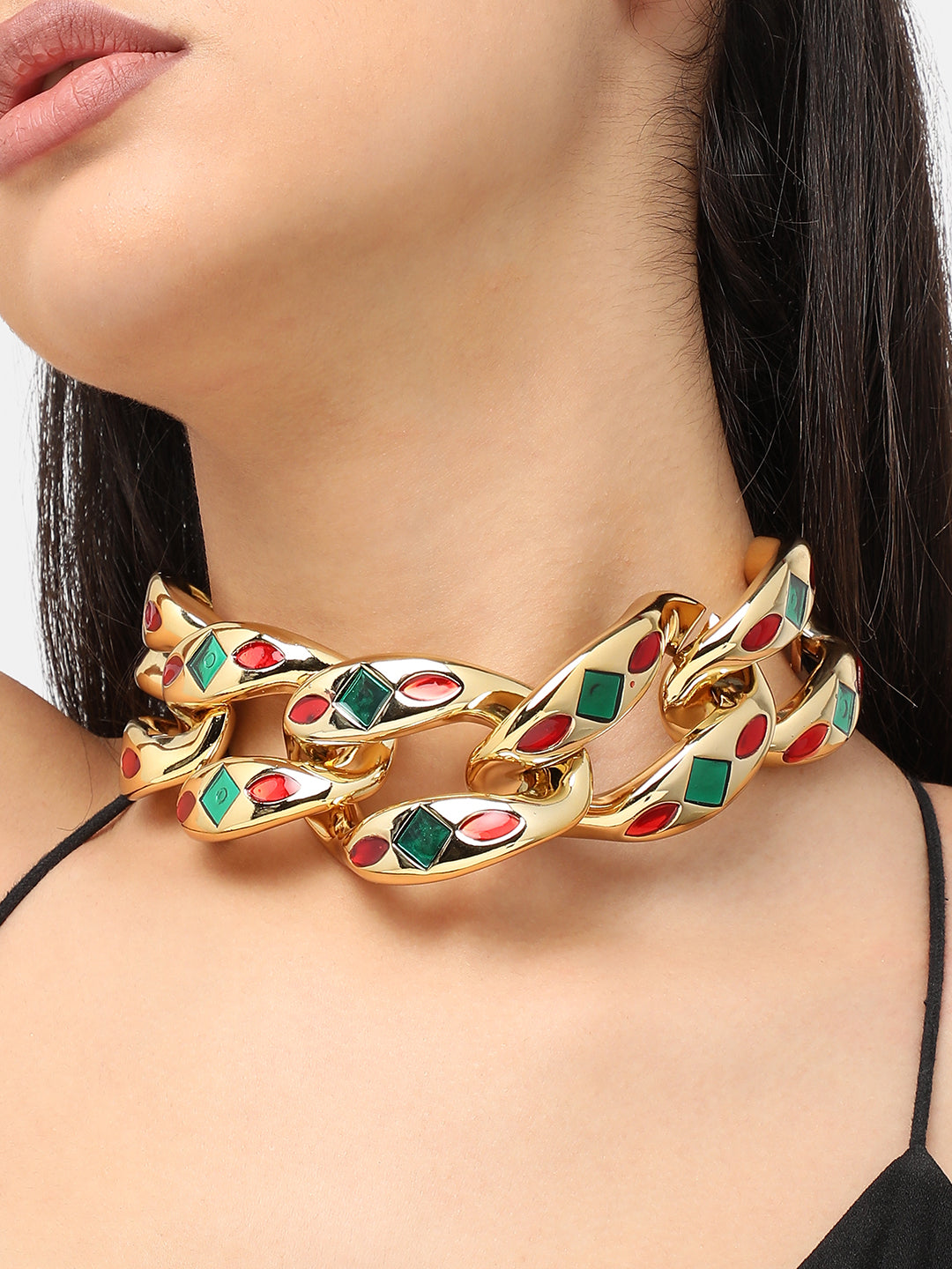 Women Silver Plated Designer Stone Party Necklace