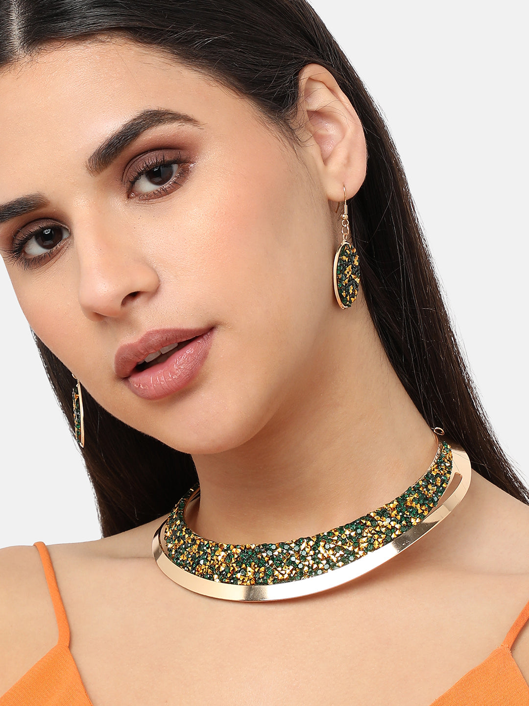 Women Gold Plated Designer Party Necklace