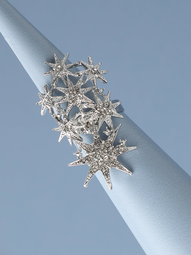 Women Plated Artificial Stones-Studded Finger Ring