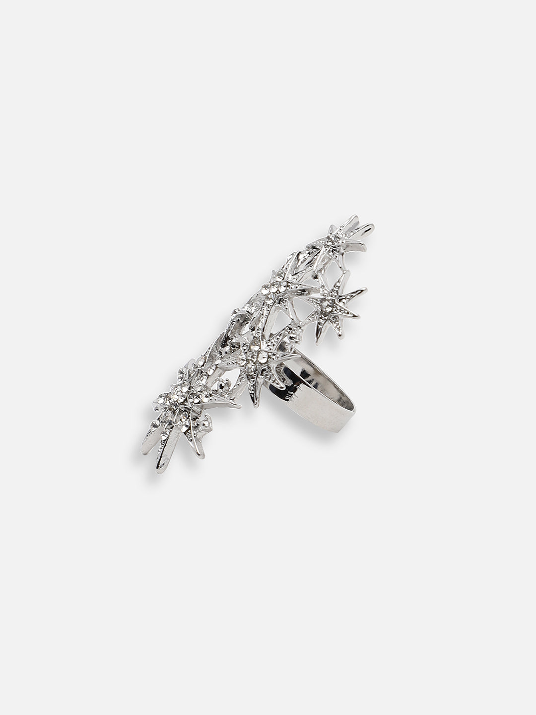 Women Plated Artificial Stones-Studded Finger Ring