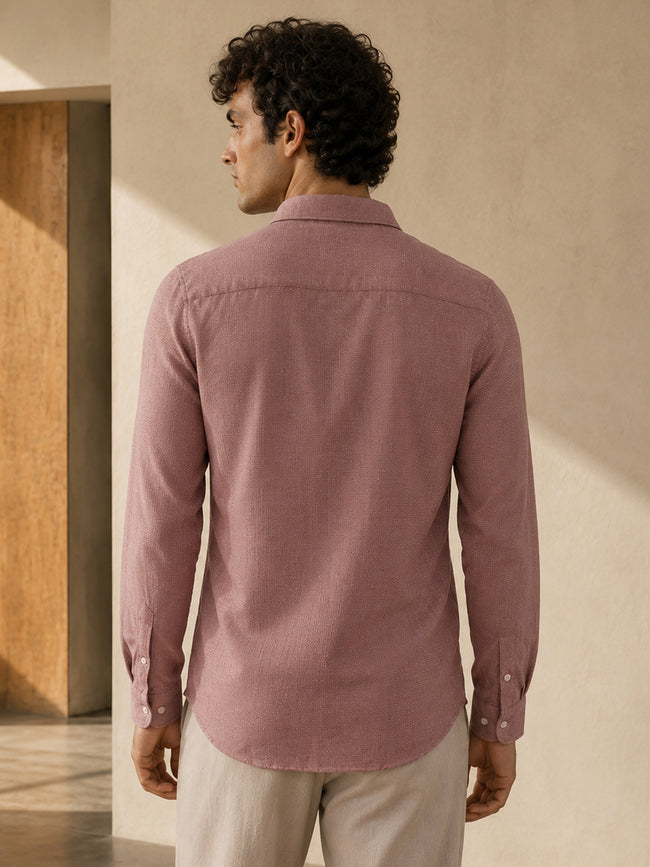 Men Purple Solid Full Sleeve Casual Shirt