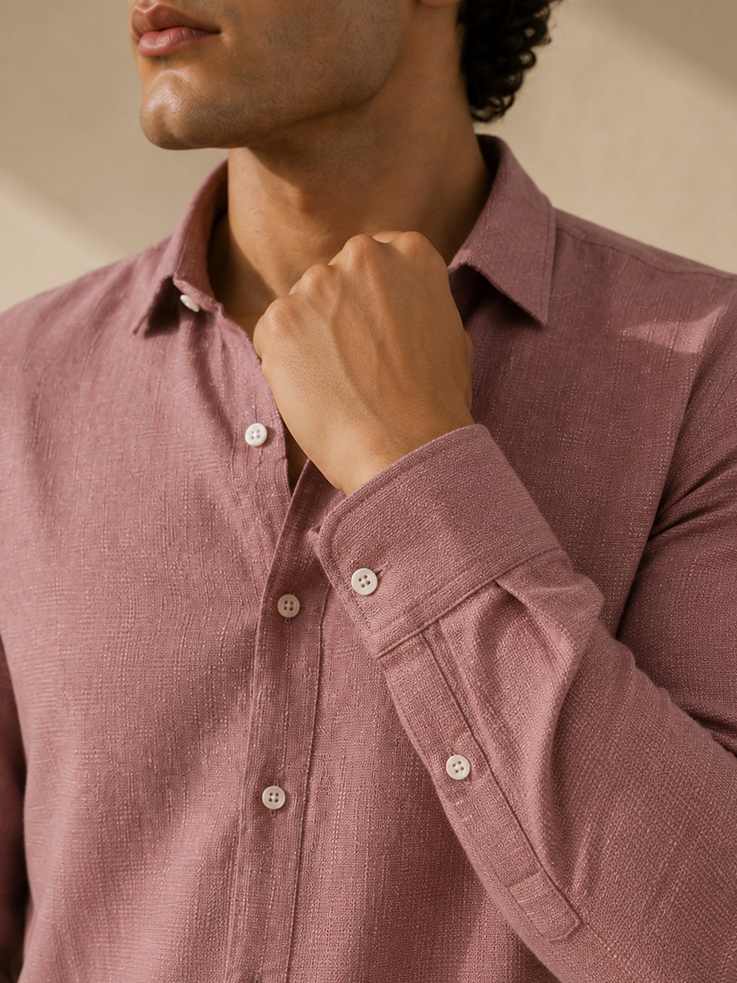 Men Purple Solid Full Sleeve Casual Shirt