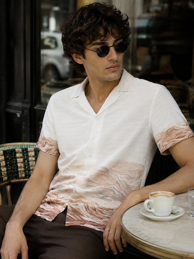 Men Off-White Abstract Print Shirt