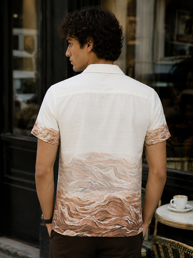 Men Off-White Abstract Print Shirt