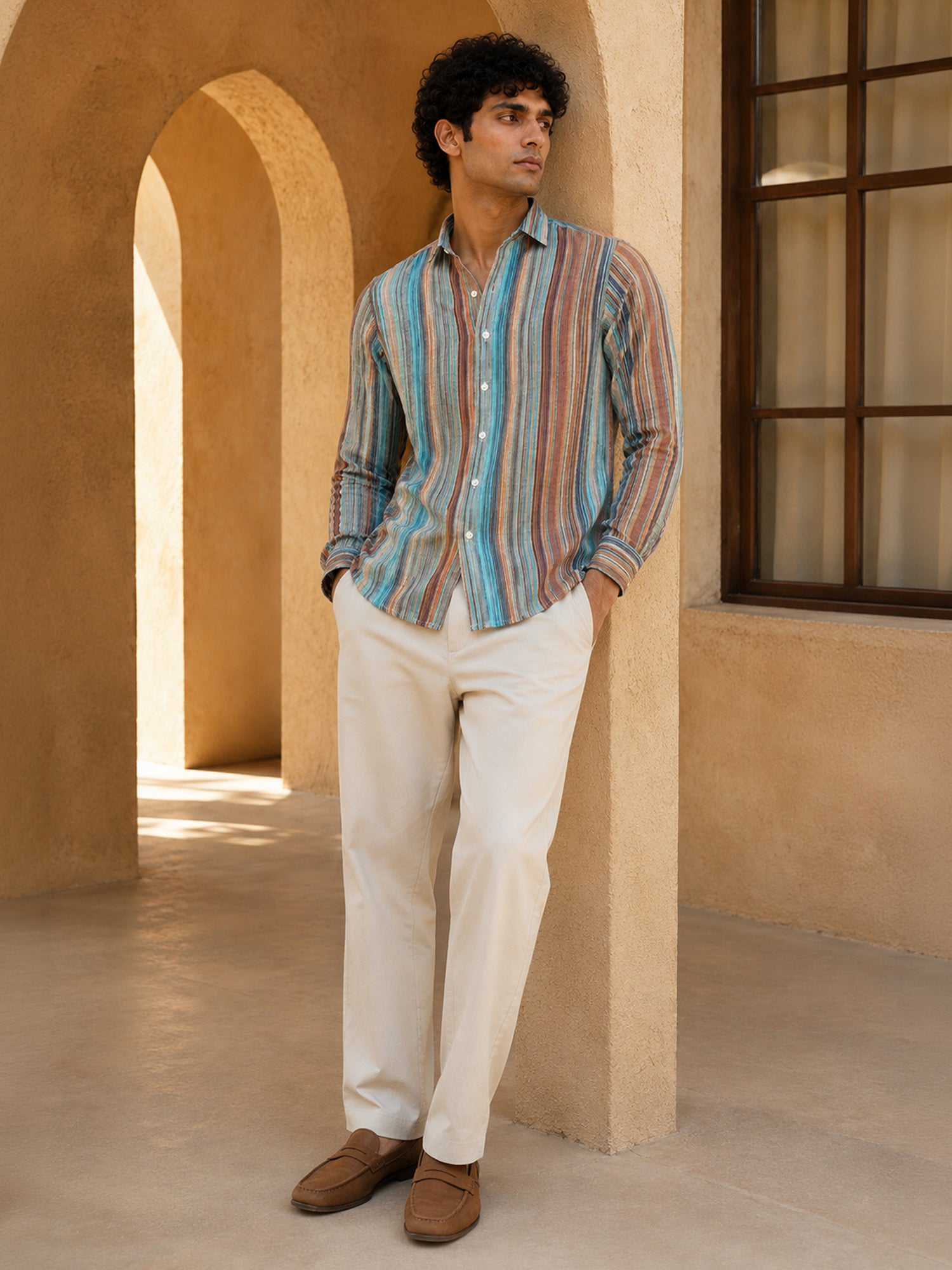Men Multi Striped Full Sleeve Casual Shirt