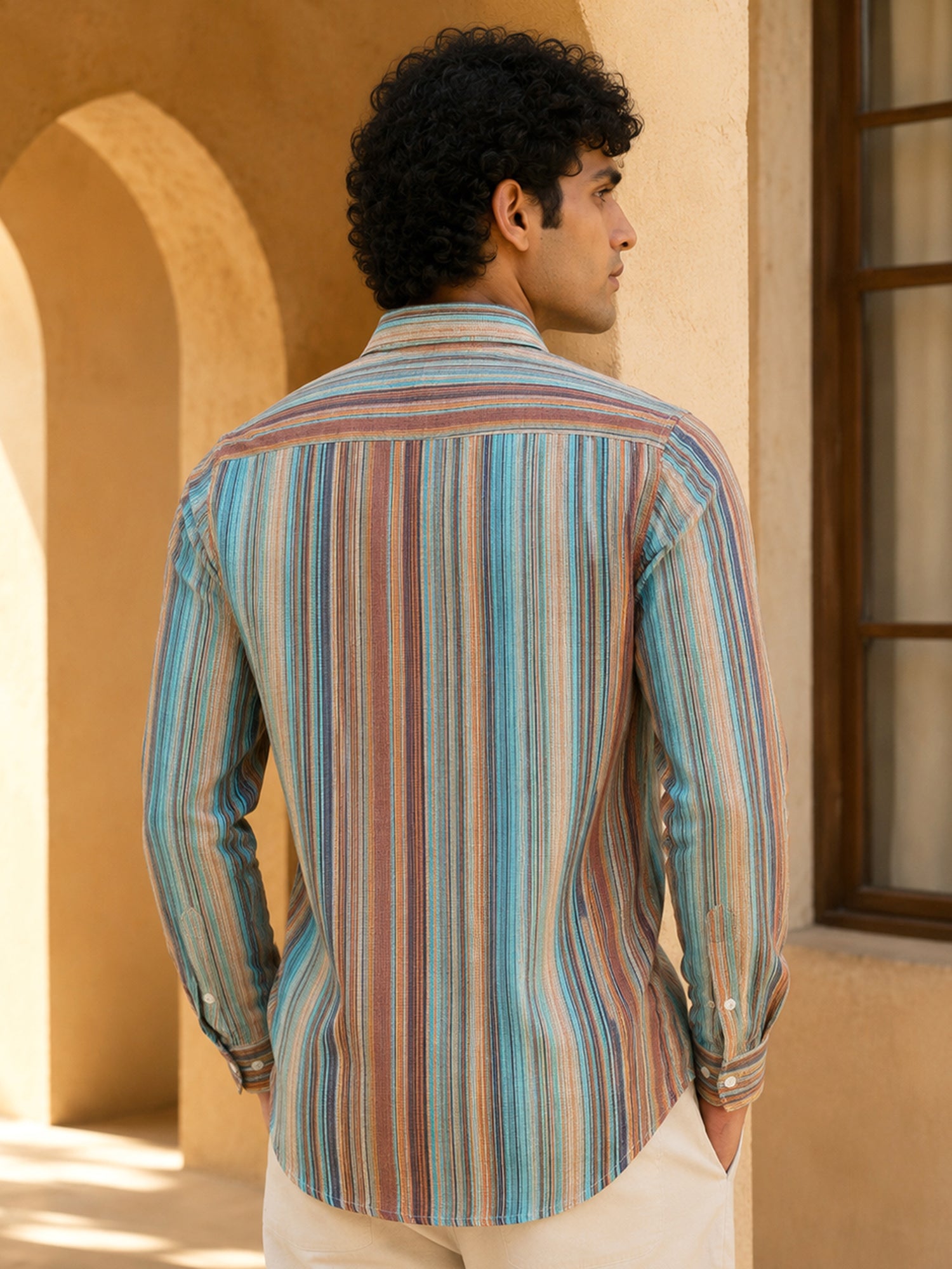 Men Multi Striped Full Sleeve Casual Shirt
