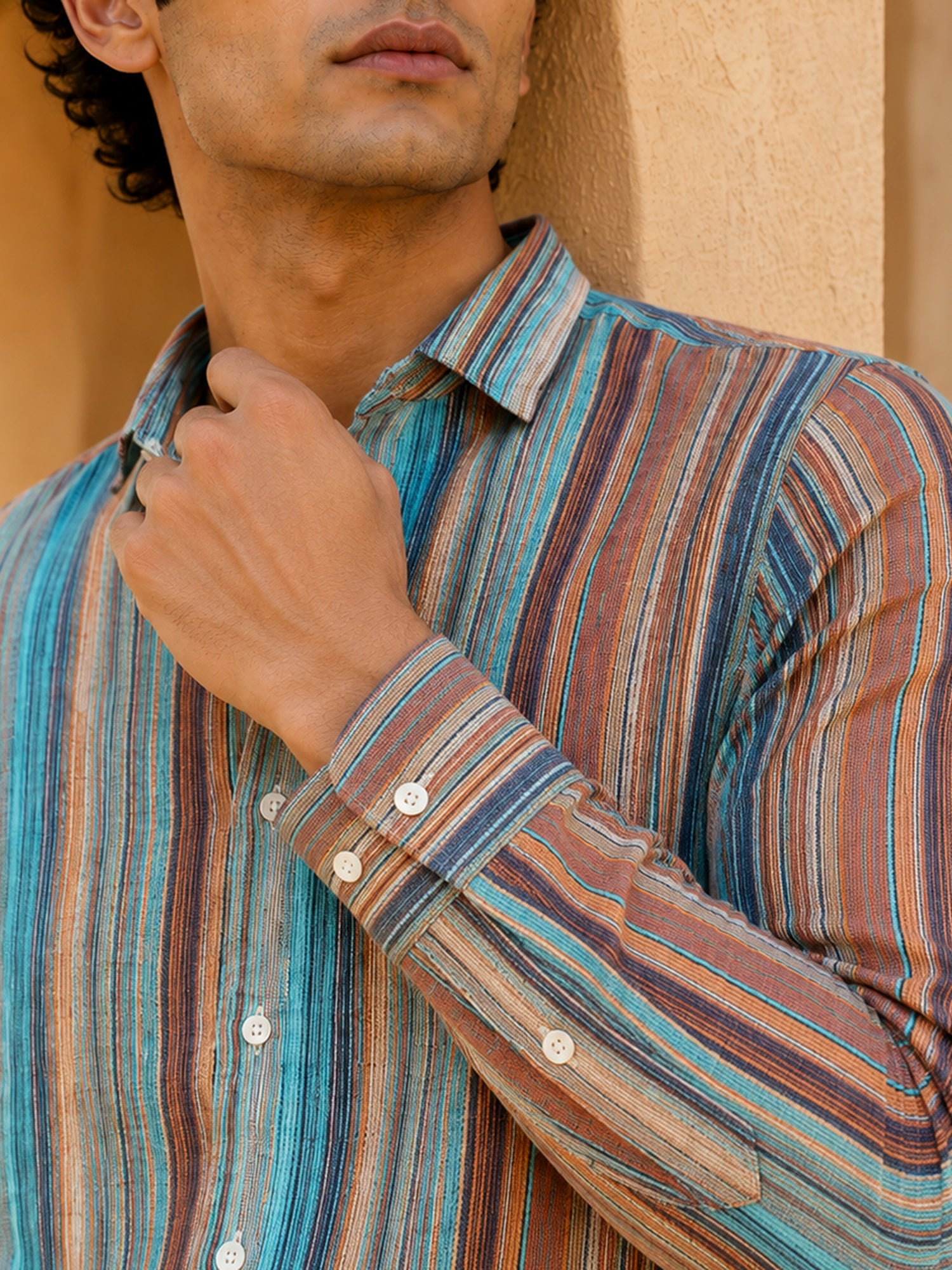 Men Multi Striped Full Sleeve Casual Shirt