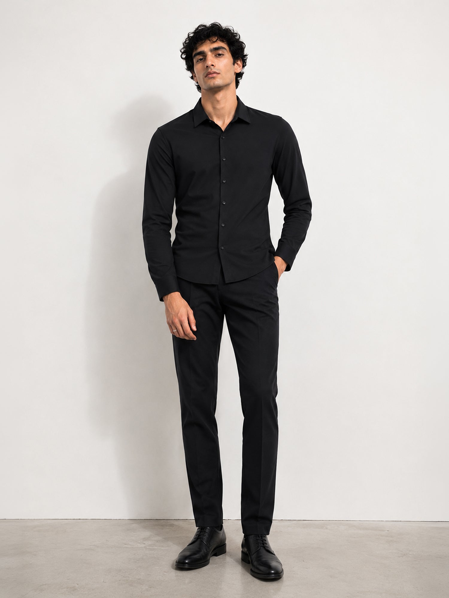 Men Black Solid Formal Shirt