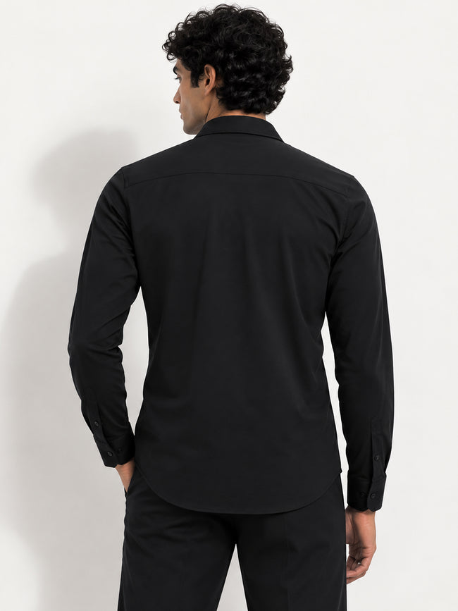 Men Black Solid Formal Shirt