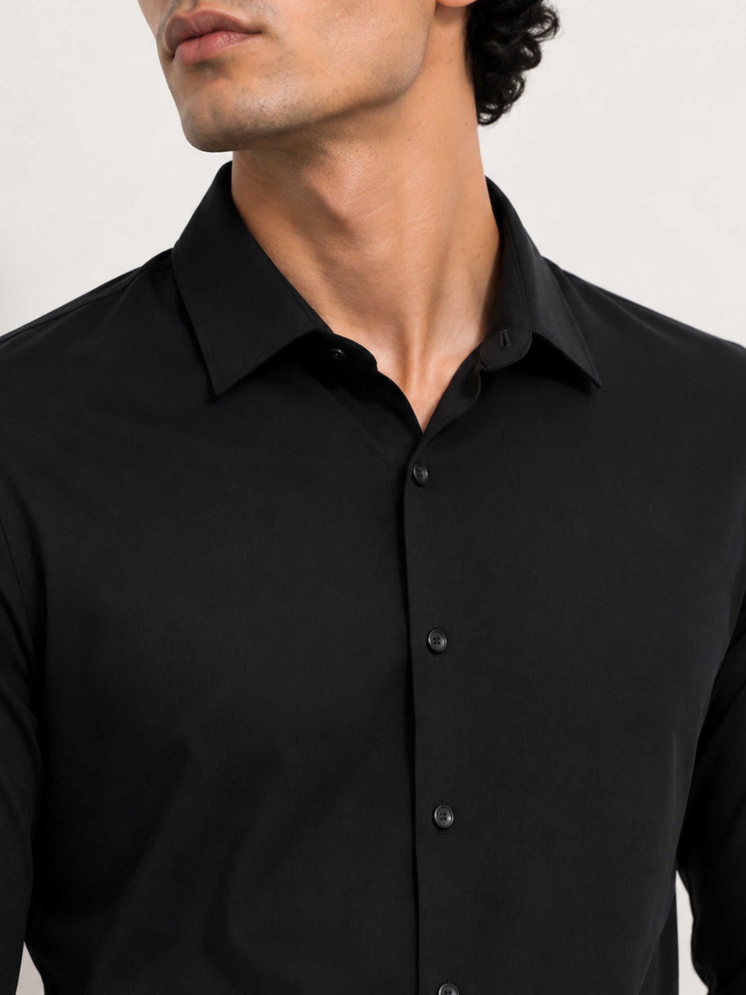 Men Black Solid Formal Shirt