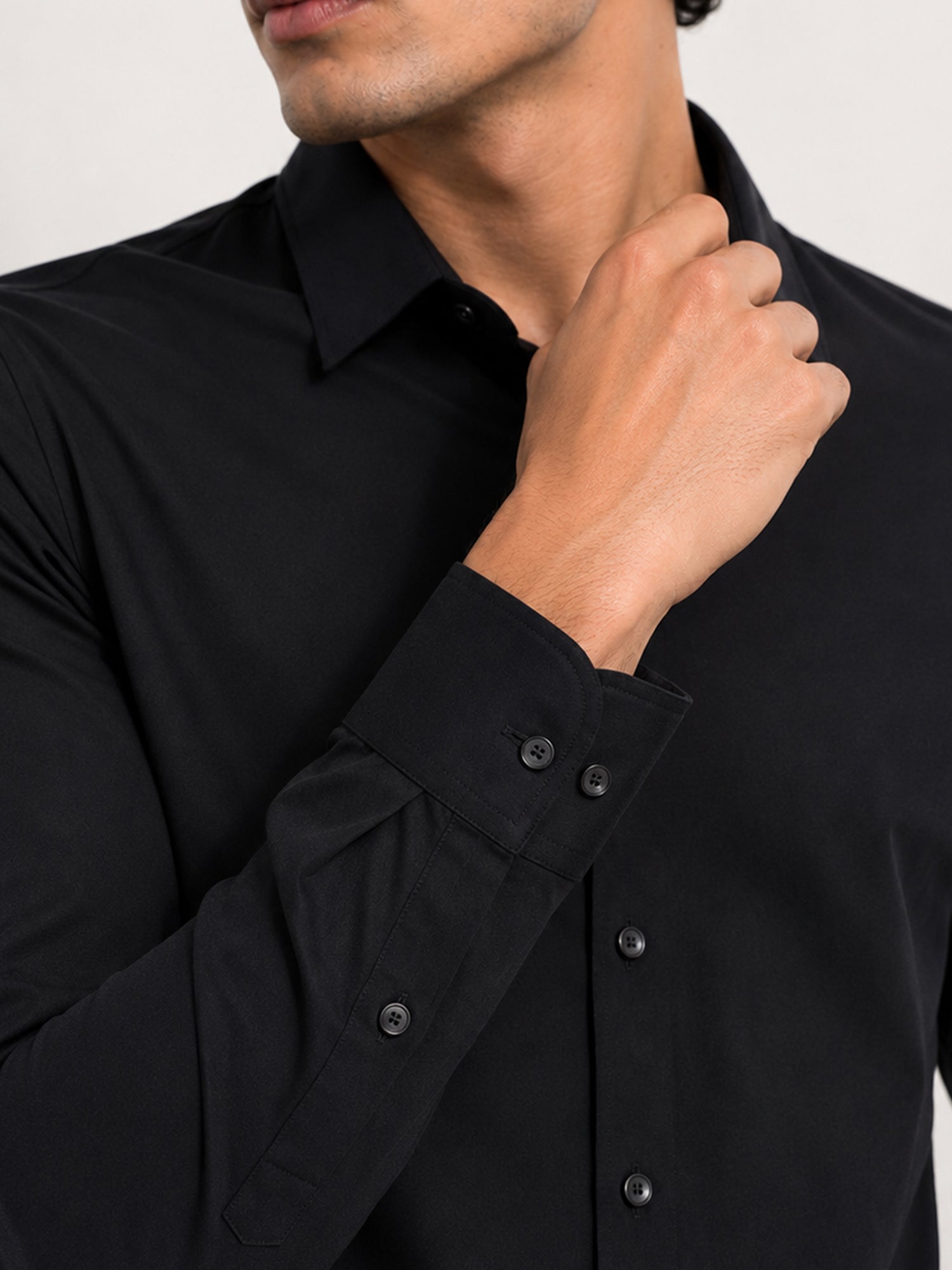 Men Black Solid Formal Shirt