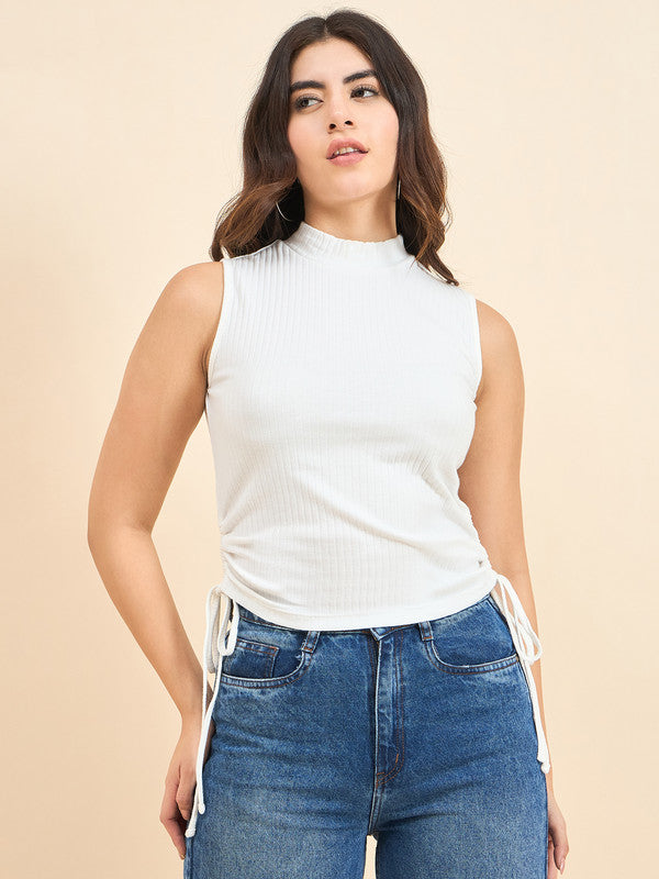 Women White Odor-Free Sleeveless Top