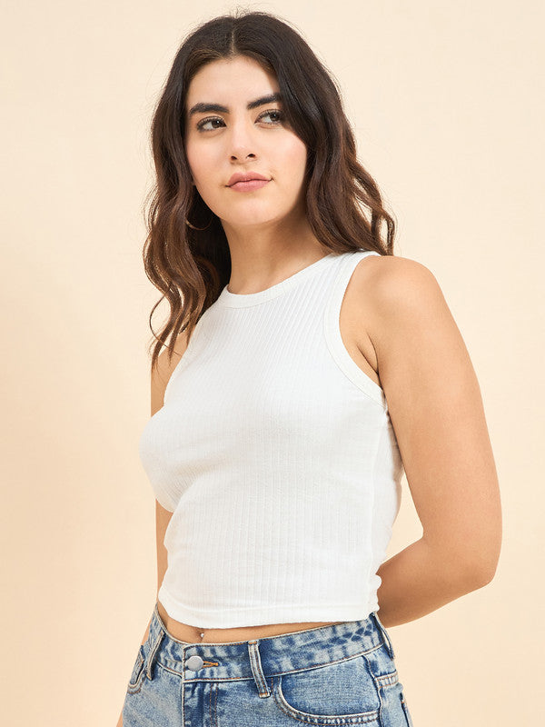 Women White Odor-Free Sleeveless Tank