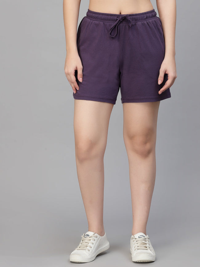 Women Purple Odour Free Shorts