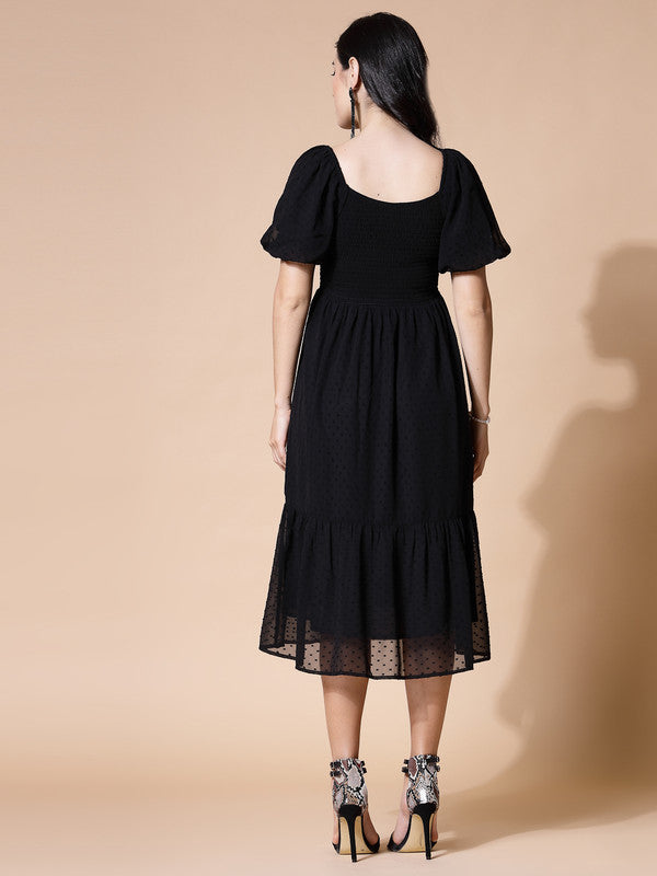 Odour Free Midi Dress U Neck For Women