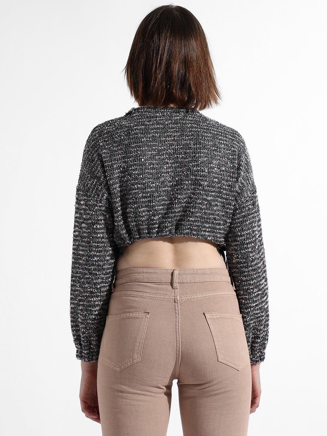 Women Grey Women Grey Acrylic Sweatshirt