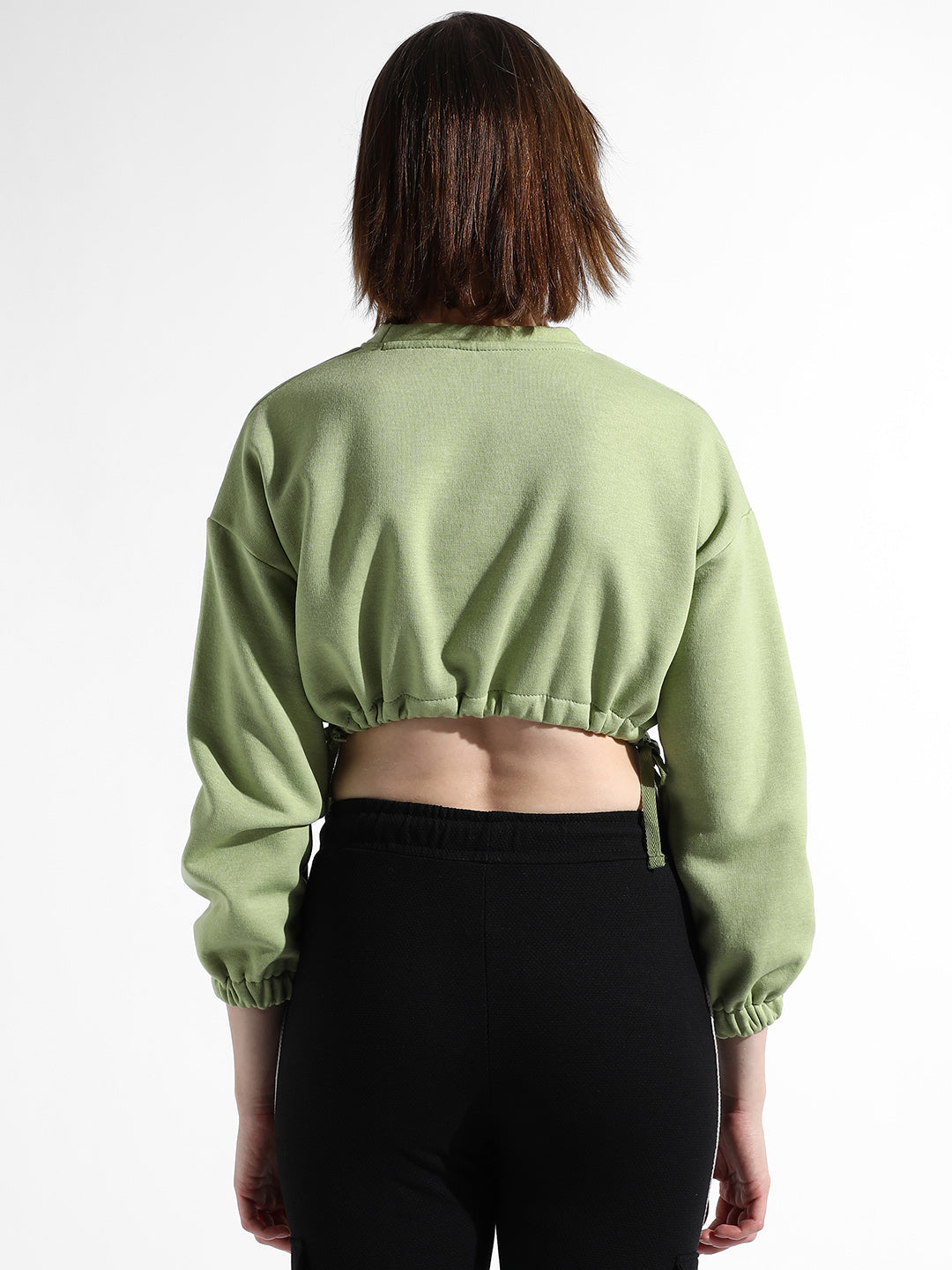 Women Green Modern Muse Crop Top