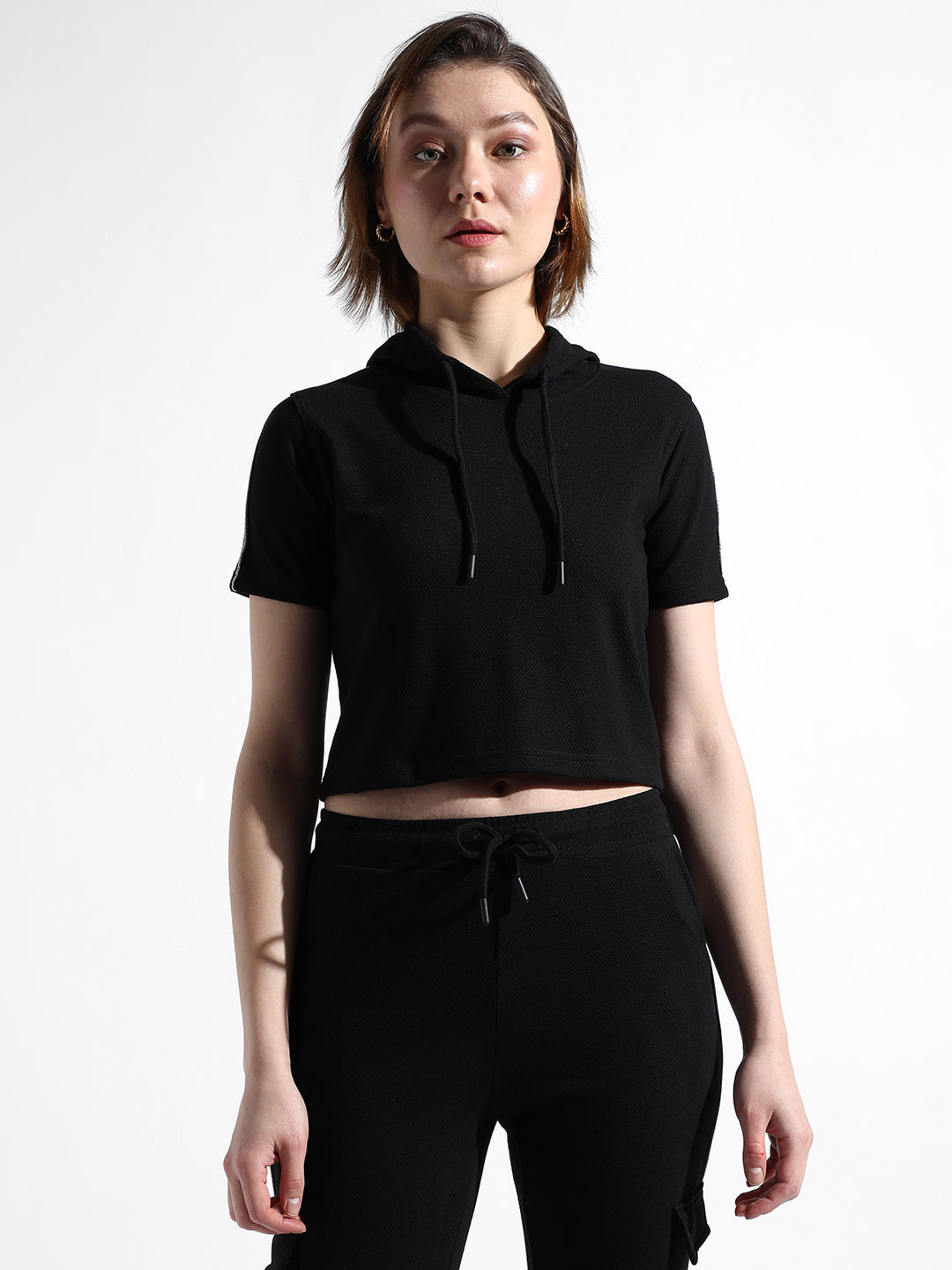 Women Black Utility Co-Ord Set
