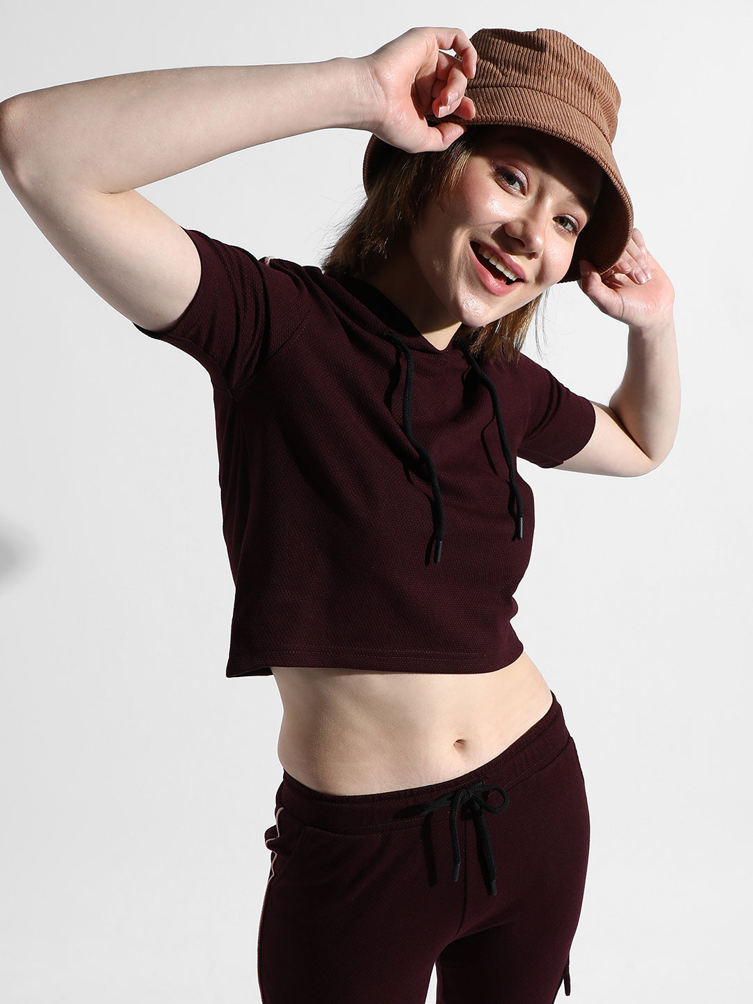 Women Red Contrast Piping Co-Ord Set