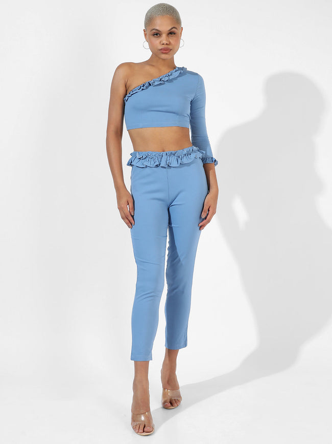 Women Blue Solid Co-Ords Set